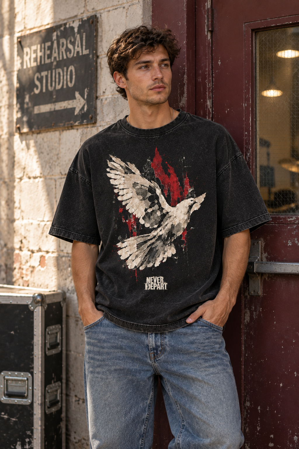 Dove Spirit tee in the studio
