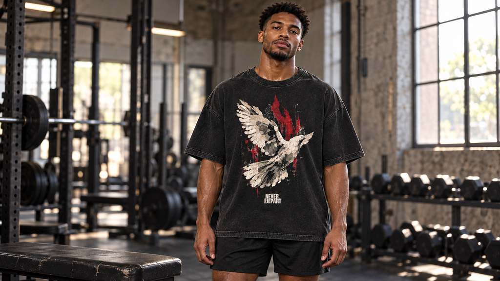 Dove Spirit tee in the gym